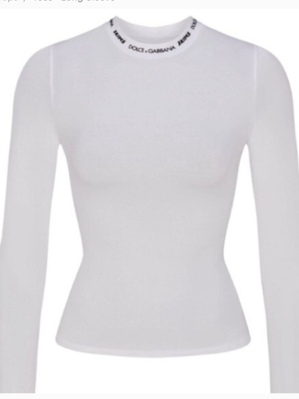Dolce & Gabbana x SKIMS White Long Sleeve Fitted Active Top XXS | Rare Collab 🔥